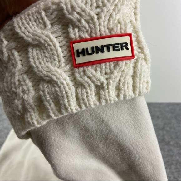 Hunter Shoes - Hunter Cream/White Cable Knit Boot Socks Size Large